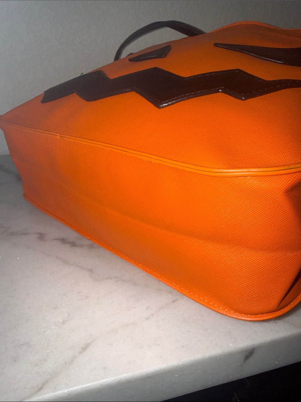 Orange Jack-O’-Lantern Vegan Leather Halloween Tote Bag-NWT!! - Picture 7 of 11